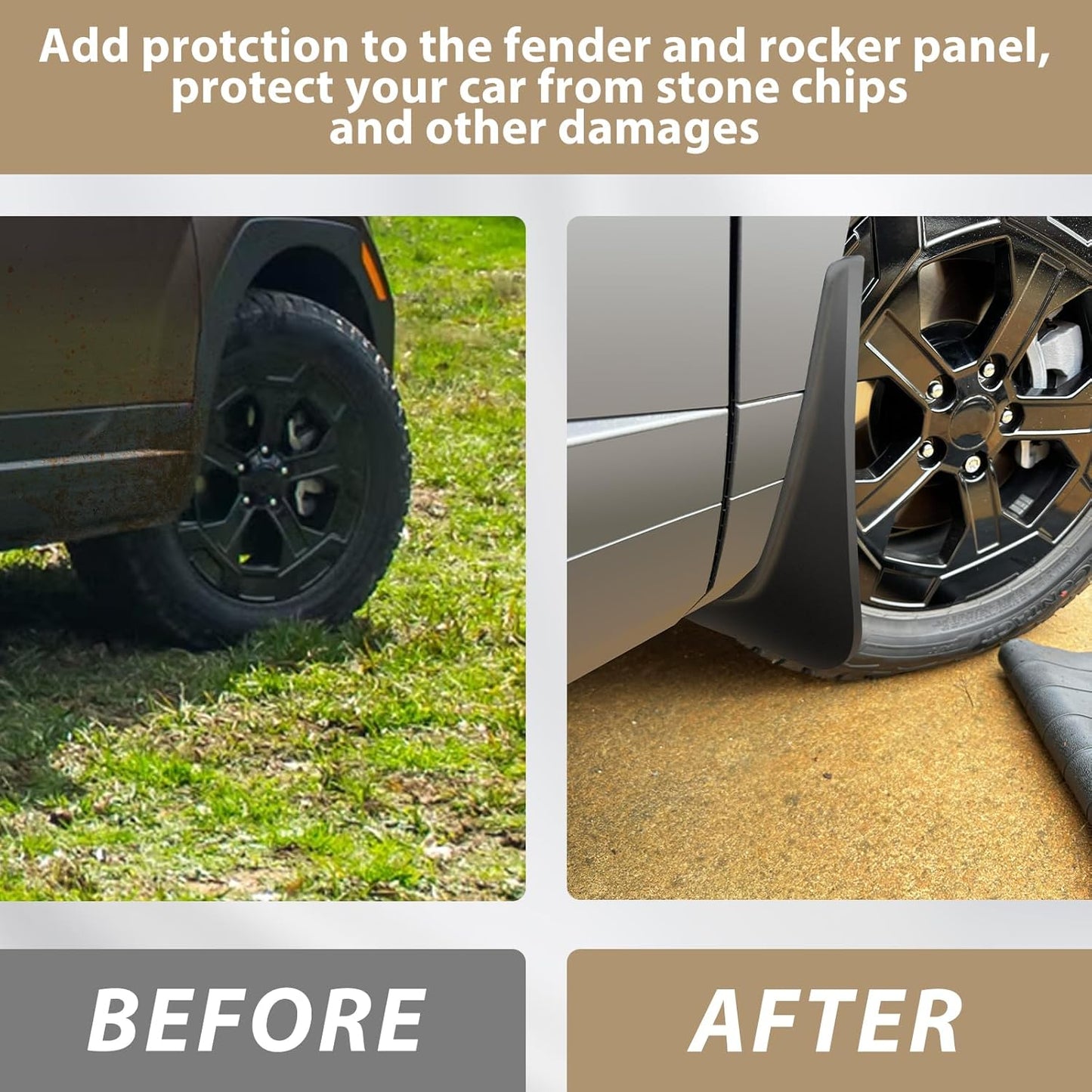 Muslogy Mud Flaps Front and Rear Mudguards Compatible with 2024 2025 Hyundai Santa Fe Accessories All-Weather Fender Mud Splash Fender Flares No Need to Drill 4PCS Set