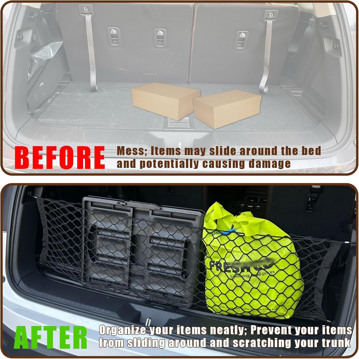 Muslogy for Pilot 2023 2024 2025 Rear Trunk Cargo Net Stretchable Organizer Elastic Mesh Net Compatible with Honda Pilot 2023+ Sport EX-L & 2026 Passport TrailSport Touring Elite