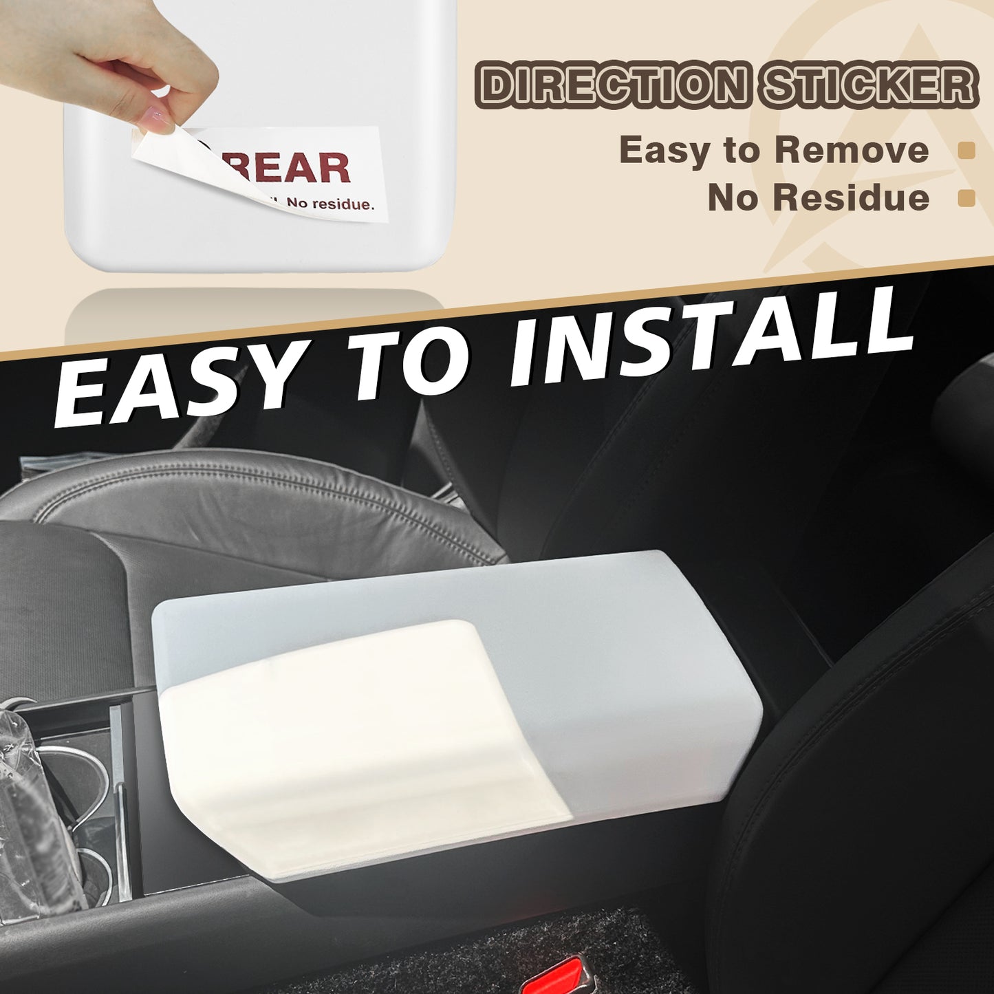 TPE Armrest Pad Cover+Silicone Charger Mat for New Model Y Juniper from Muslogy