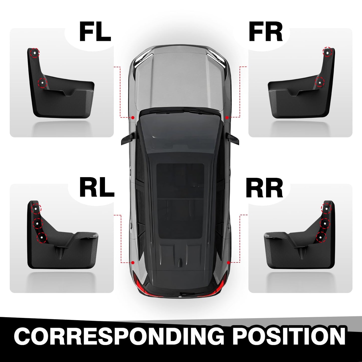 Muslogy Mud Flaps Splash Guards Compatible with 2026 Toyota RAV4 Accessories Front & Rear Mud Guards 4PCS No Drilling Fender Mudguards Kit with Hardware Accessories