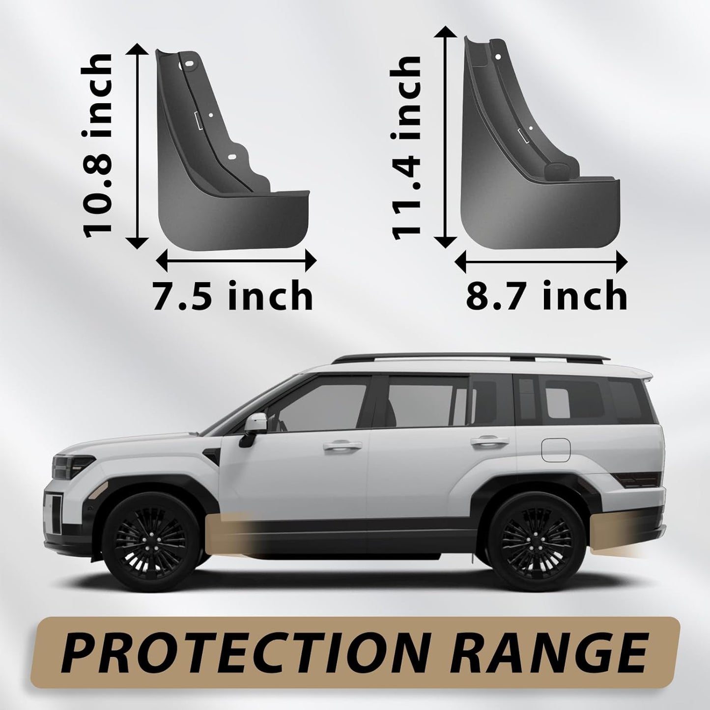 Muslogy Mud Flaps Front and Rear Mudguards Compatible with 2024 2025 Hyundai Santa Fe Accessories All-Weather Fender Mud Splash Fender Flares No Need to Drill 4PCS Set