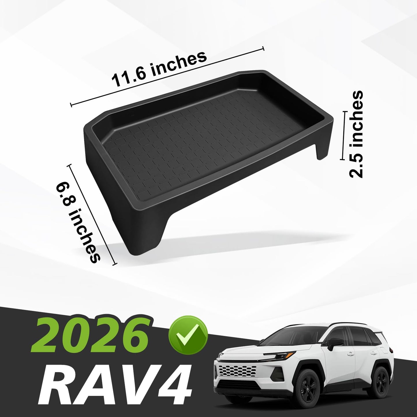 Muslogy Dashboard Storage Box Compatible with 2026 Toyota RAV4 Accessories Insert Behind Screen Console Organizer Non-Slip Silicone Material, Fits Large & Small Screens