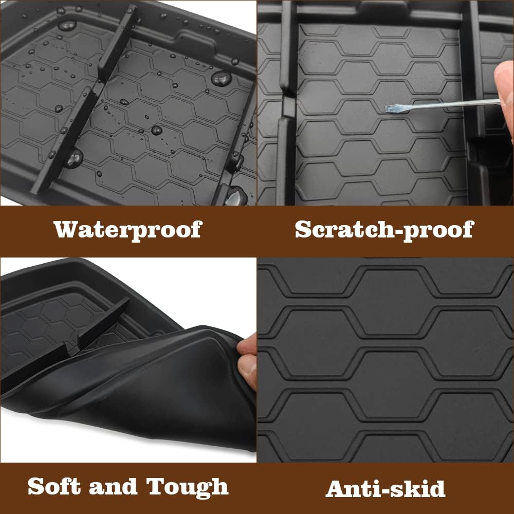 Muslogy Compatible with Nissan Frontier 2024 2023 2022 Accessories Dashboard Insert Tray Storage Box Phone Holder Non-Slide Silicone Rubber Interior Organizer (Won't Fit 2025 Frontier)