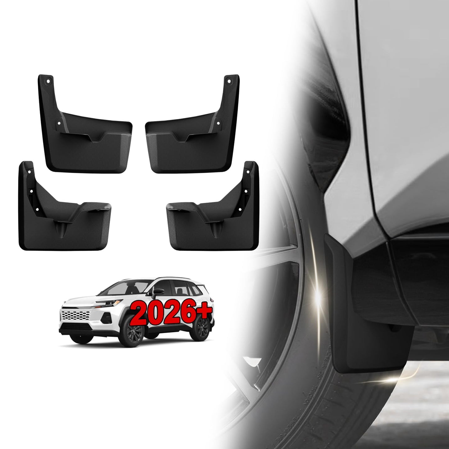 Muslogy Mud Flaps Splash Guards Compatible with 2026 Toyota RAV4 Accessories Front & Rear Mud Guards 4PCS No Drilling Fender Mudguards Kit with Hardware Accessories