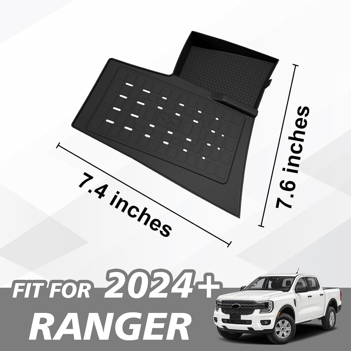Muslogy Center Console Wireless Charger Mat for 2024-2026 Ford Ranger