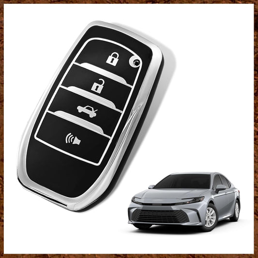 Muslogy Key Fob Cover Compatible with Toyota Camry 2025 Accessories Soft TPU Key Fob Case Protector Remote Keyless Keychain