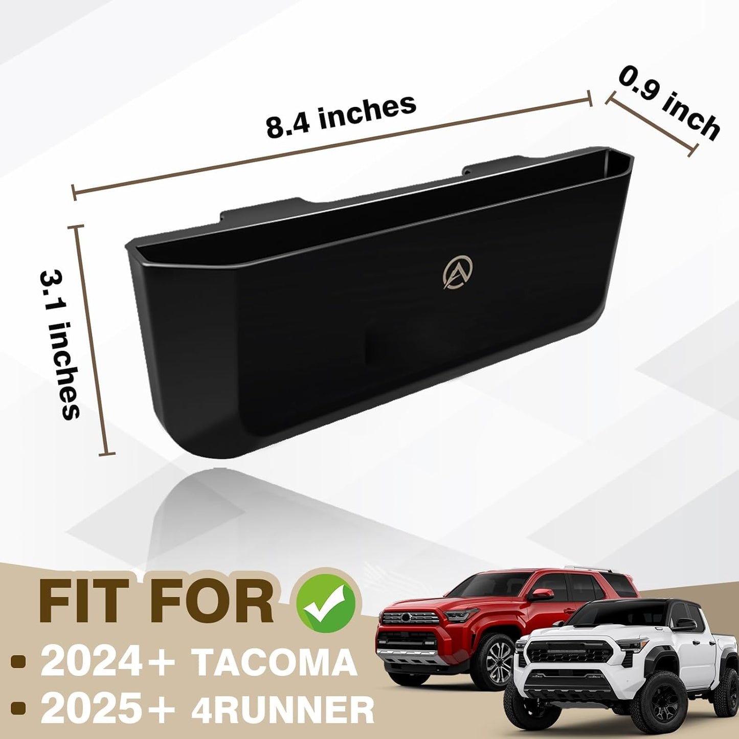 Muslogy Center Console Organizer Compatible with 2024 2025 Toyota Tacoma & 2025+ 4Runner Accessories Middle Console Hanging Storage Box Passenger Side Phone Pocket with Anti-Slip Mat (A Style)