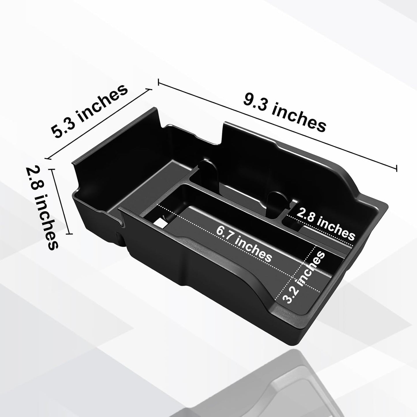 Muslogy Center Console Organizer Compatible with 2025 2026 GMC Terrain Accessories Armrest Middle Console Divider Storage Box with with Anti-Slip Mats Interior Insert Tray