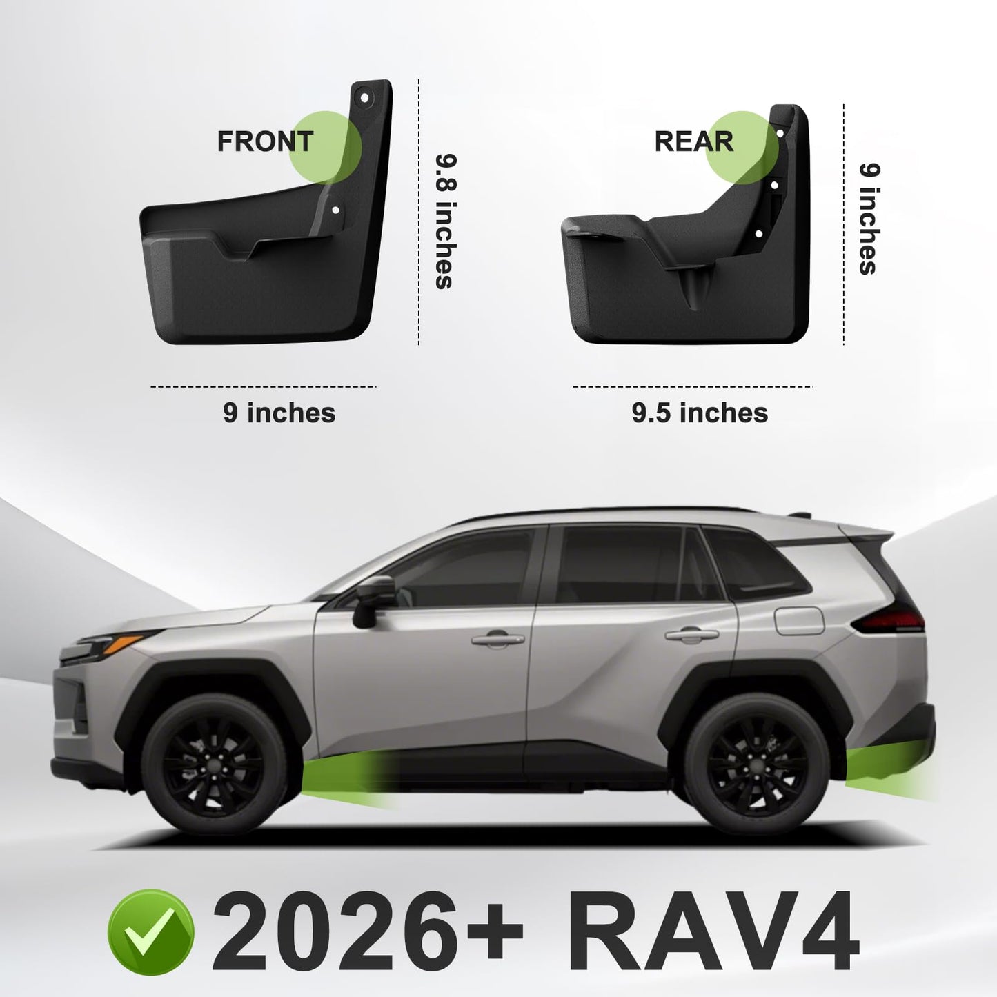 Muslogy Mud Flaps Splash Guards Compatible with 2026 Toyota RAV4 Accessories Front & Rear Mud Guards 4PCS No Drilling Fender Mudguards Kit with Hardware Accessories