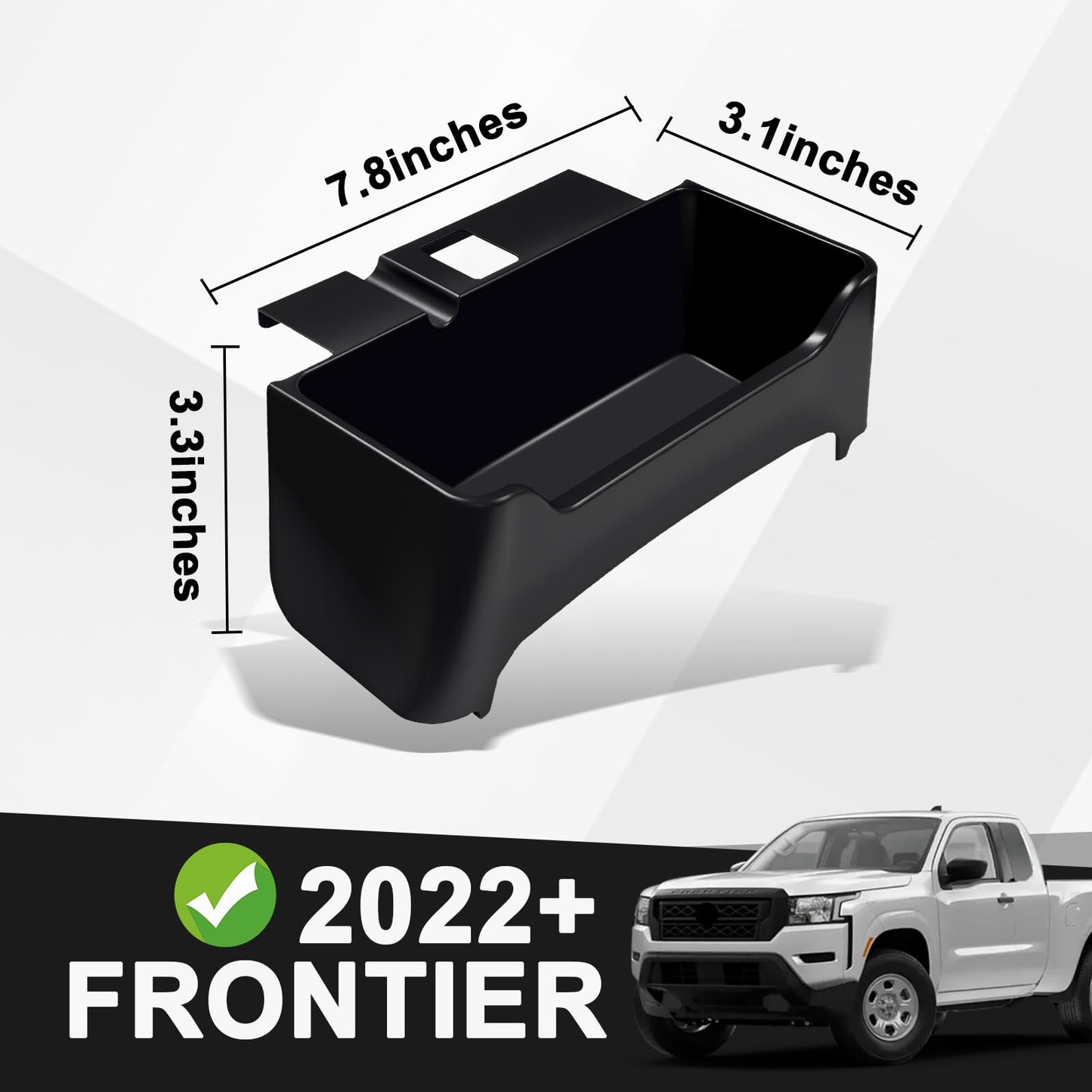 Muslogy Compatible with 2022-2025 2026 Nissan Frontier Accessories Center Console Front Hanging Storage Organizer Box Armrest Hanging Storage Box Tray with Anti-Slip Inserts