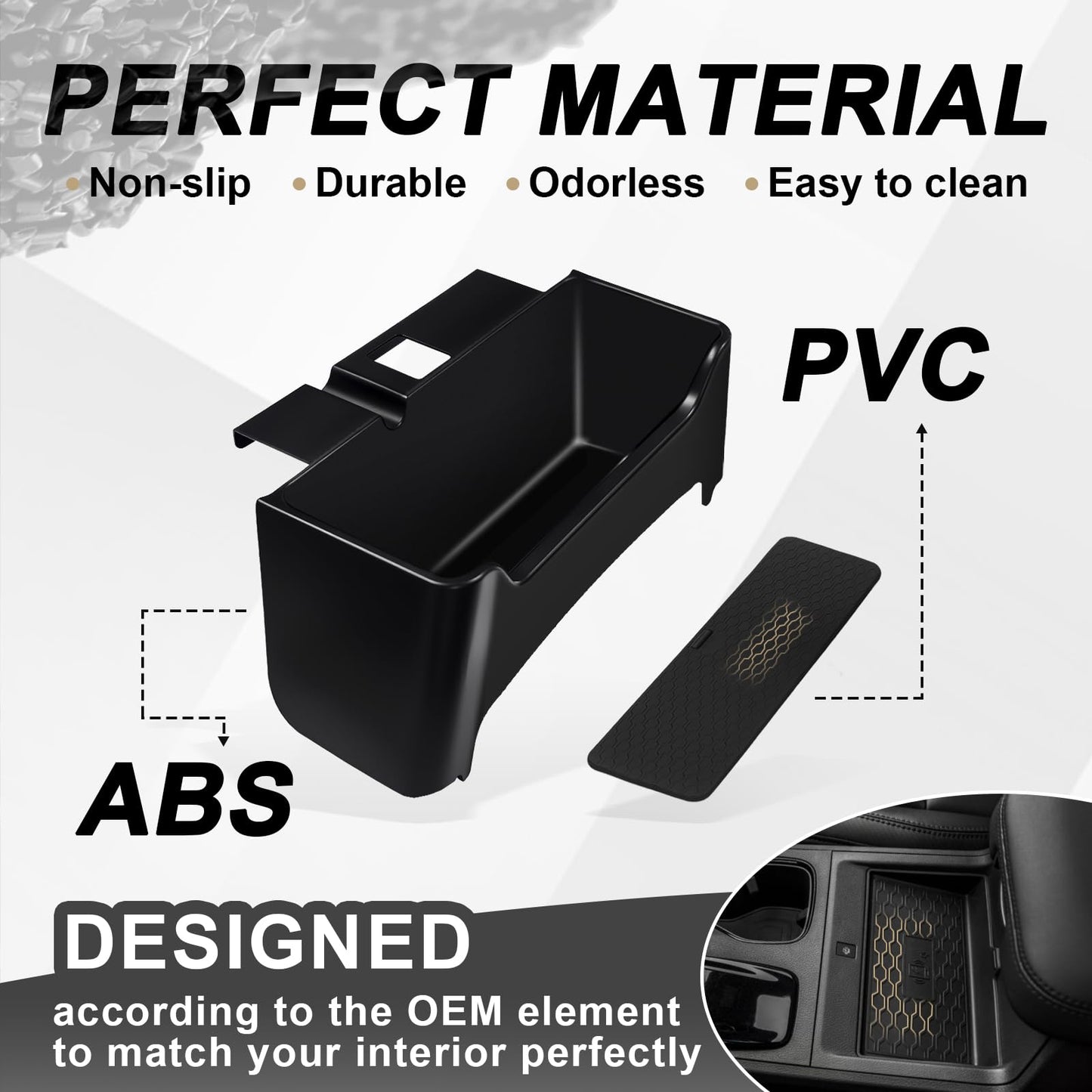 Muslogy Compatible with 2022-2025 2026 Nissan Frontier Accessories Center Console Front Hanging Storage Organizer Box Armrest Hanging Storage Box Tray with Anti-Slip Inserts
