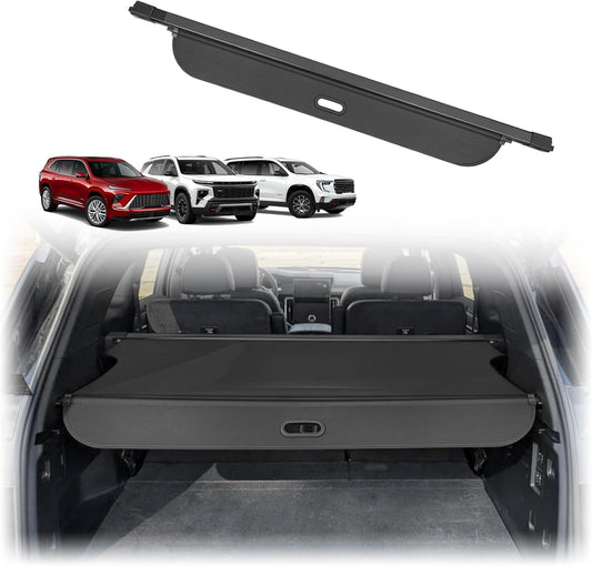 Muslogy Cargo Cover Rear Trunk Retractable Compatible with 2024 2025 GMC Acadia & Chevy Traverse & 2025 Buick Enclave Accessories Trunk Cargo Cover Privacy Security Shield Shade Luggage Cover
