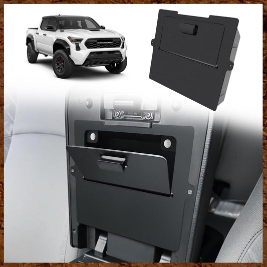 Muslogy Center Console Hidden Organizer Compatible with 2024 2025 Toyota Tacoma Accessories Magnet Armrest Hidden Storage Box Middle Console Insert Secret Organizer Compartment ABS Material