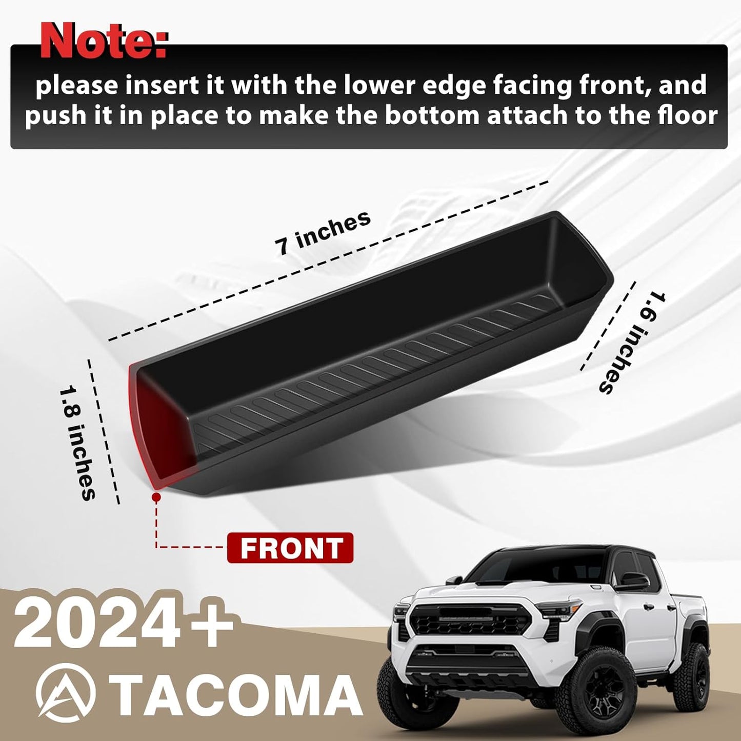 Muslogy Center Console Inserts Compatible with 2024 2025 Tacoma Accessories Middle Console Gear Shift Waterproof Silicone Inserts Beside Handbrake Gear Shift Storage Organizer (Won't fit 4Runner)
