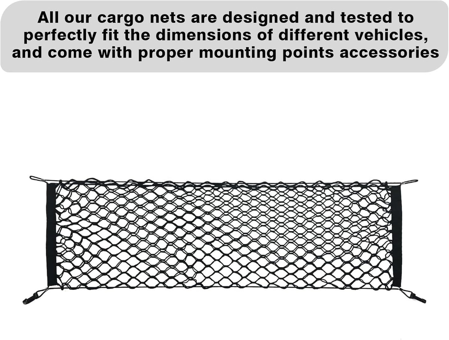 Muslogy for Pilot 2023 2024 2025 Rear Trunk Cargo Net Stretchable Organizer Elastic Mesh Net Compatible with Honda Pilot 2023+ Sport EX-L & 2026 Passport TrailSport Touring Elite