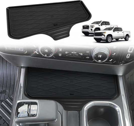 Muslogy Front Center Console Organizer Fits for 2022-2025 Chevy Silverado/GMC Sierra 1500 Hidden Panel Secret Pocket Storage Lid Removable Cover(Bucket Seats Only)