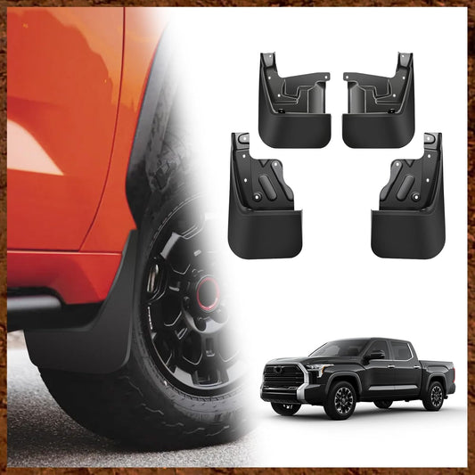Muslogy Mud Flaps Compatible with Toyota Tundra 2025 2024 2023 2022 3rd Gen Accessories Flaps Front & Rear 4PCS Set Splash Guards All Weather Mudguards No Drilling