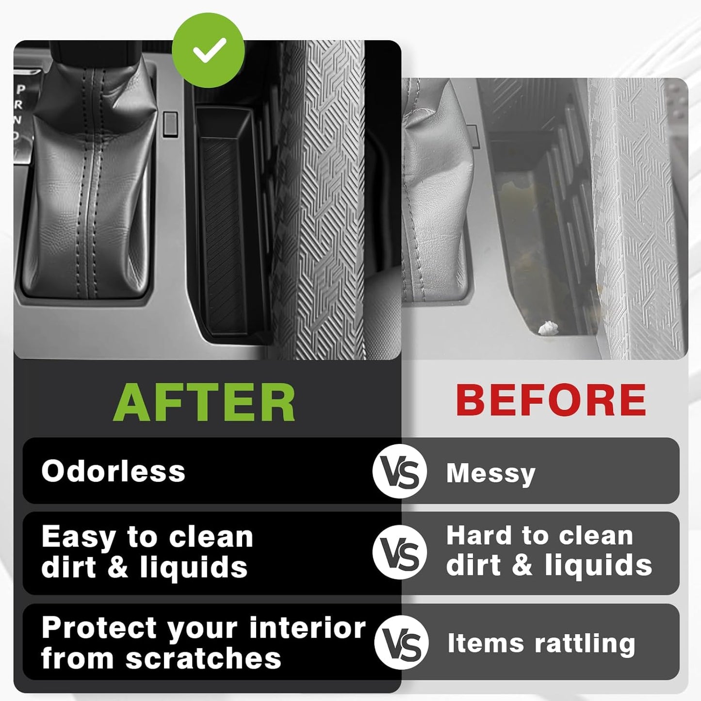 Muslogy Center Console Inserts Compatible with 2024 2025 Tacoma Accessories Middle Console Gear Shift Waterproof Silicone Inserts Beside Handbrake Gear Shift Storage Organizer (Won't fit 4Runner)