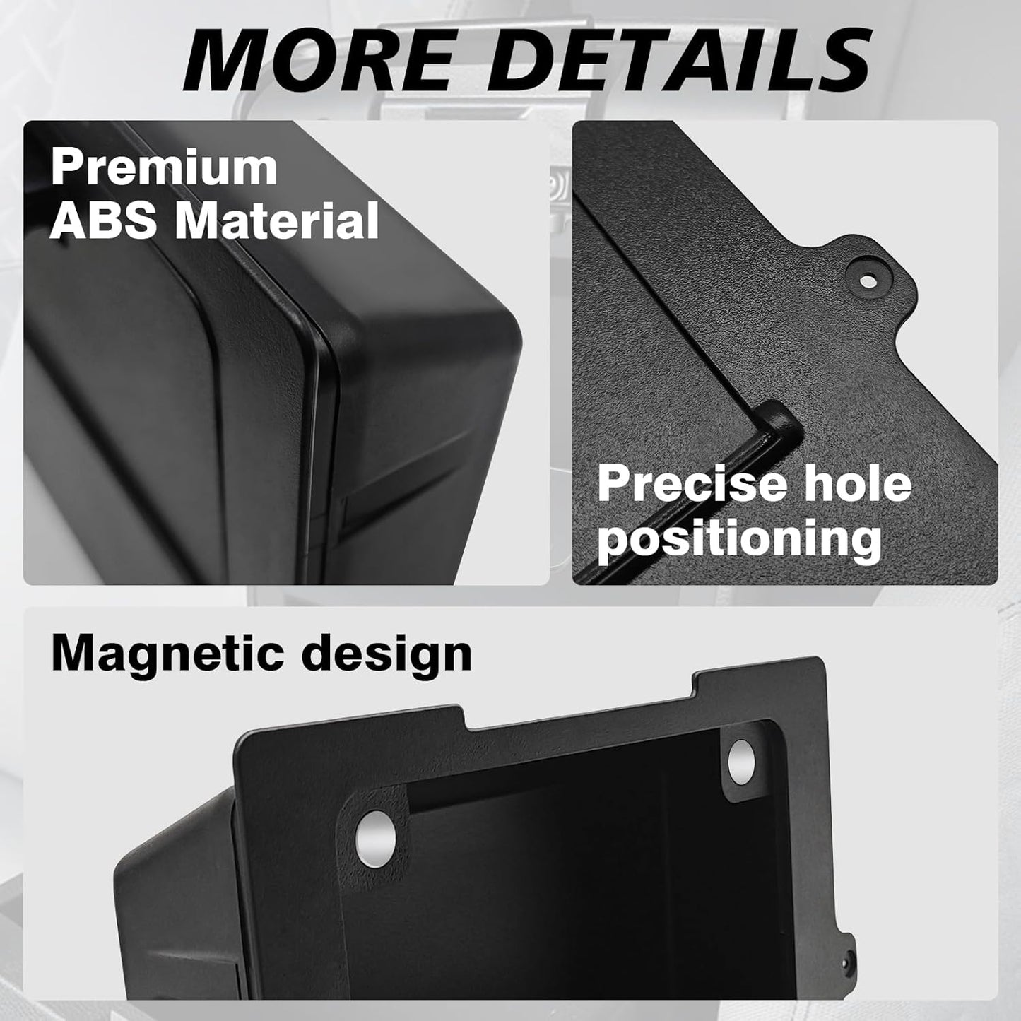 Muslogy Center Console Hidden Organizer Compatible with 2024 2025 Toyota Tacoma Accessories Magnet Armrest Hidden Storage Box Middle Console Insert Secret Organizer Compartment ABS Material