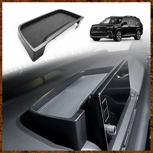 Muslogy for 2025 2024 2023 Pilot Dash Storage Tray Insert Behind Screen Center Console Organizer Interior Accessories Compatible with Honda Pilot 2023-2025 Sport EX-L TrailSport Touring Elite(Black)