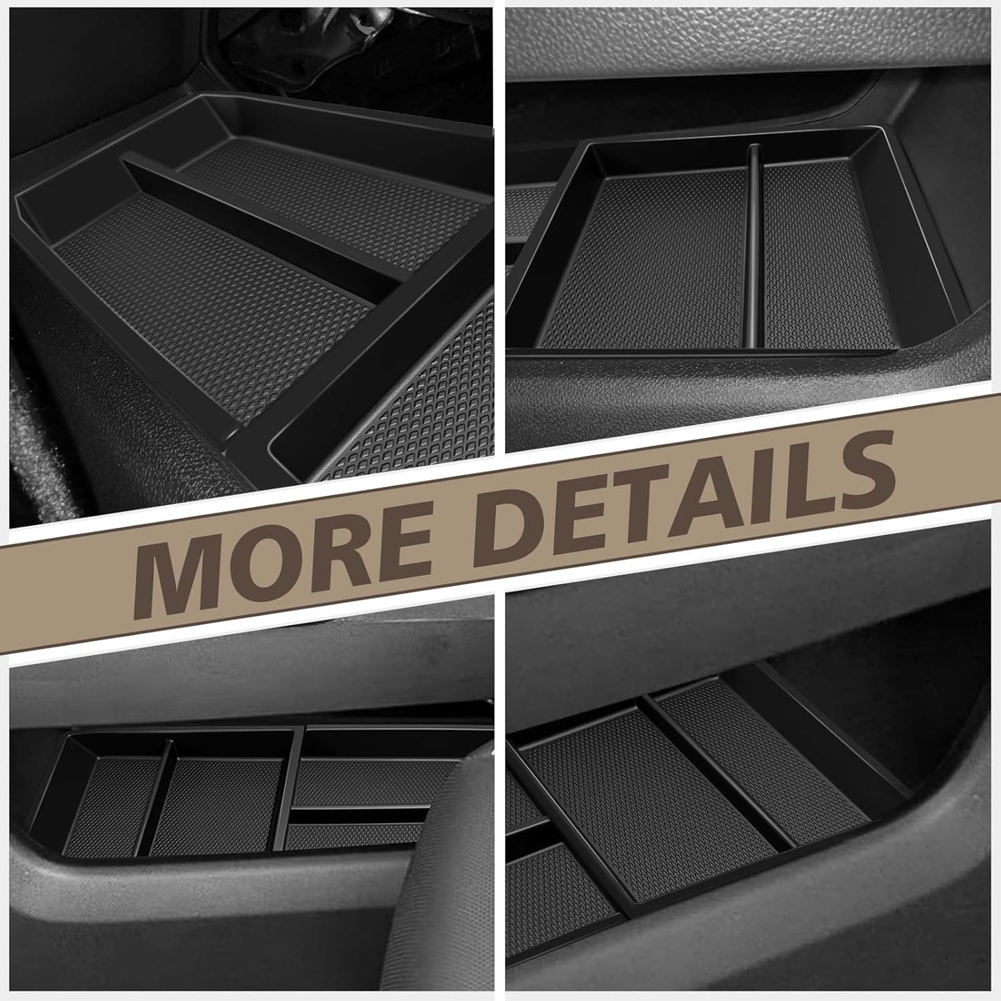 Muslogy Lower Center Console Organizer Compatible with 2025 2026 GMC Terrain Accessories TPE Material Split Storage Box Armrest Console Insert Accessories for Terrain Elevation, AT4, Denali