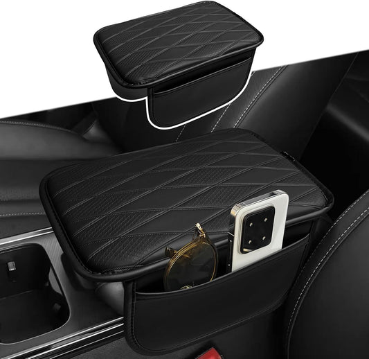 Muslogy Armrest Cover for Most Vehicle SUV Sedan, Regular Thick, w/Pockets