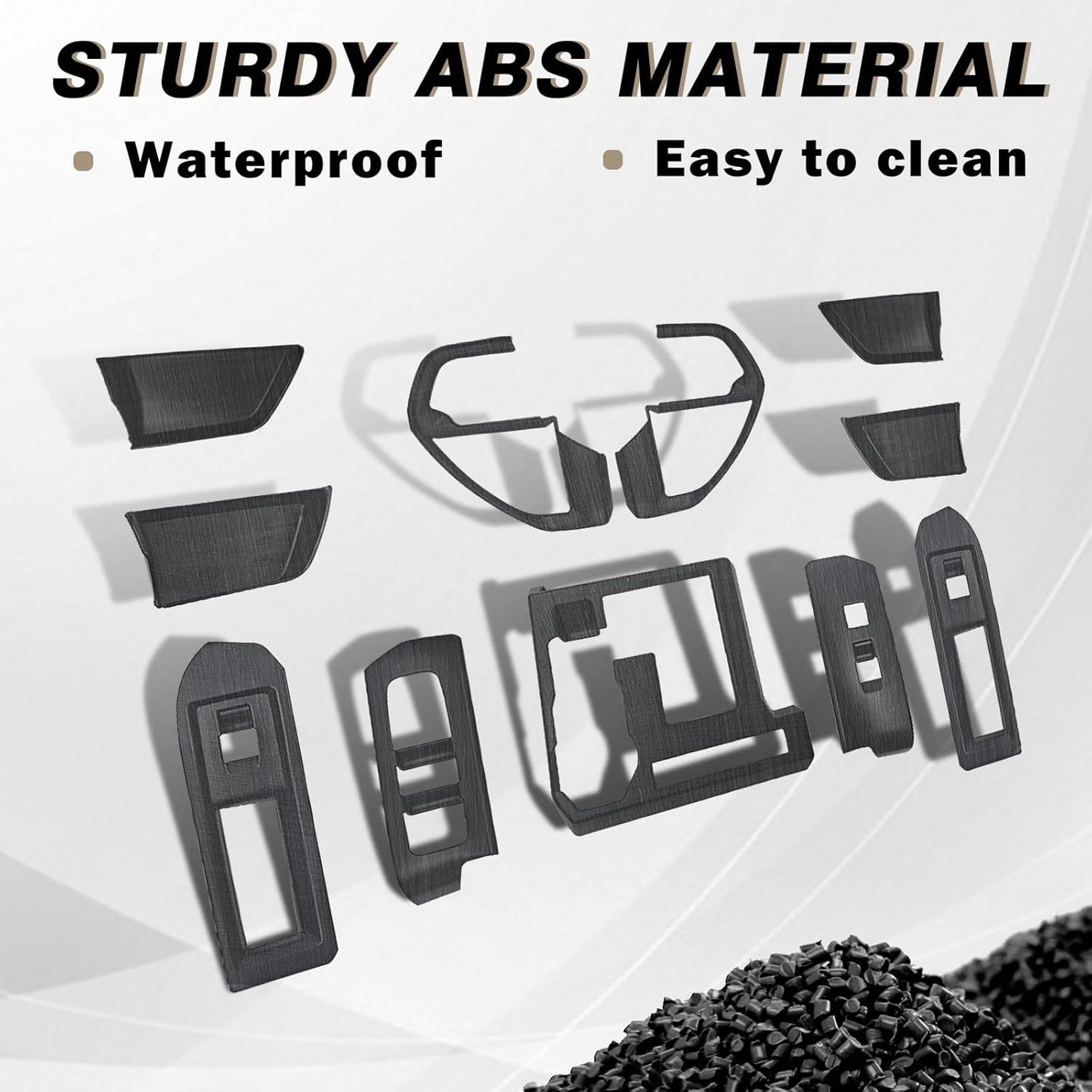 Muslogy Interior Trim Kit Cover 11PCS Compatible with 2024 2025 Toyota Tacoma&2025 4Runner Steering Wheel Center Console Window Switch Inner Door Cover(Won't Fit 2Door Tacoma) (Matte Carbon Fiber)