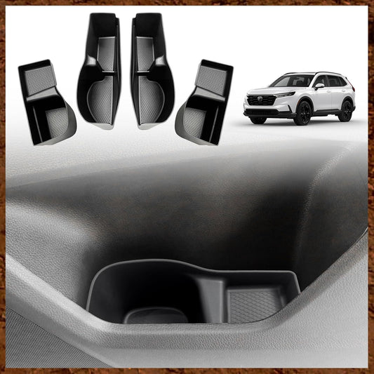 Muslogy for 2025 2024 2023 CR-V Door Side Storage Box 4Pcs Door Handle Pocket TPE Anti-Slip Insert Tray Compatible with Honda CRV 2023-2025 Accessories