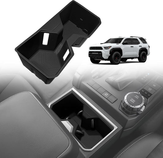 Muslogy Center Console Cup Holder Inserts Compatible with 2025 Toyota 4Runner Accessories Middle Console Armrest Front Drink Stopper Non-Slip Silicone Rubber Organizer Drink Cup Holder Organizer