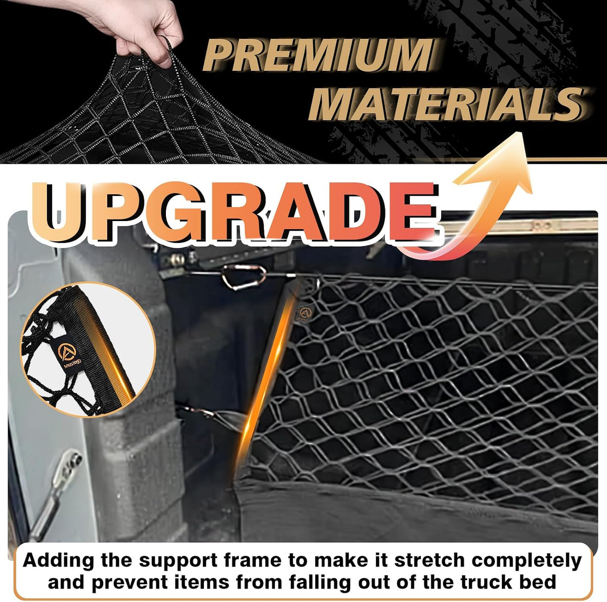 Muslogy Cargo Net for Nissan Frontier 2022-2025 2026 (Extra Support Frame)