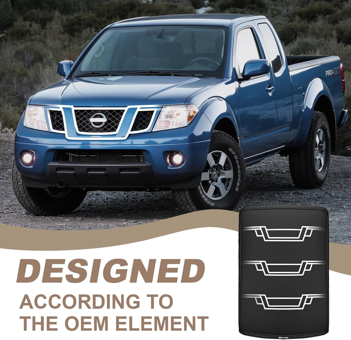 Muslogy Armrest Cover for Nissan Frontier 2005-2021, Regular Thick