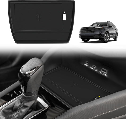 Muslogy Center Console Wireless Charger Protective Mat Compatible with 2025 Subaru Forester Accessories Center Console Inserts Liner Anti-Slip Phone Charge Area Charging Protection