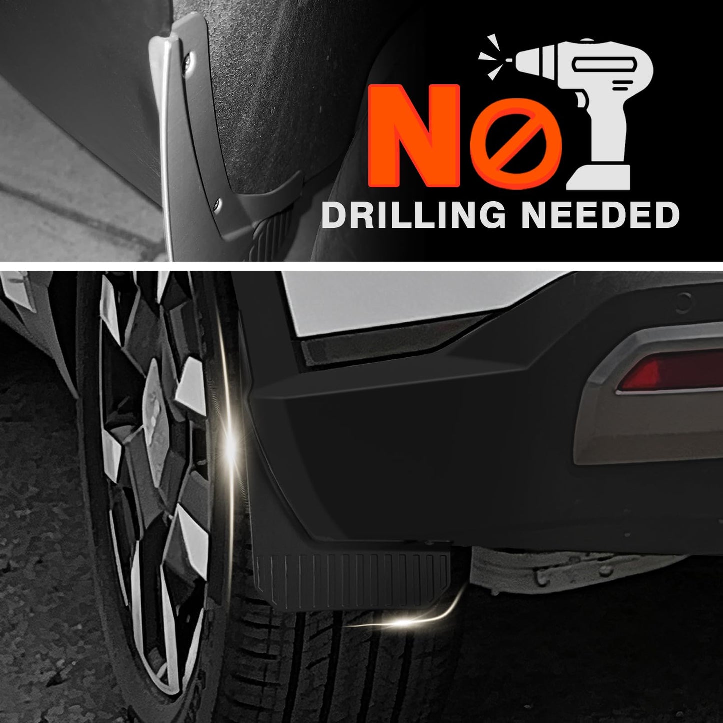 Muslogy Mud Flaps Splash Guards Compatible with Kia Telluride 2027 Accessories Front and Rear Mud Guards 4PCS No Drilling Fender Mudguards Kit with Hardware Accessories