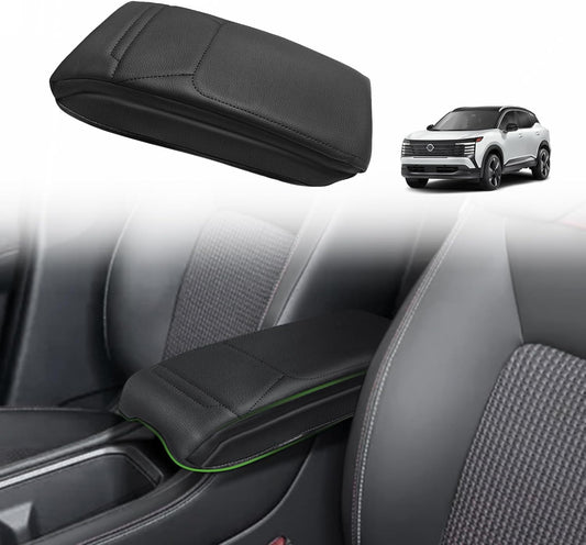 Muslogy Center Console Armrest Cover Compatible with Nissan Kicks S SV SR 2025 Comfort Armrest Pad Arm Rest Cushion Vegan Leather Protector Regular Thick