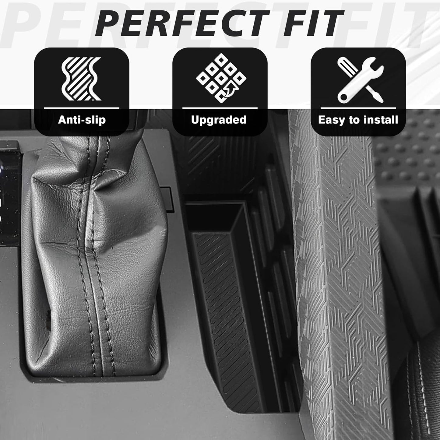 Muslogy Center Console Inserts Compatible with 2024 2025 Tacoma Accessories Middle Console Gear Shift Waterproof Silicone Inserts Beside Handbrake Gear Shift Storage Organizer (Won't fit 4Runner)