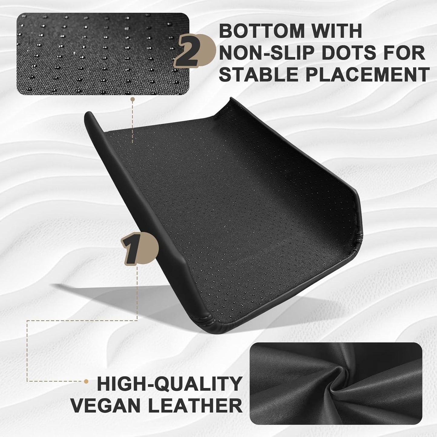 Muslogy Center Console Armrest Cover Compatible with 2026+ Tesla Model Y Juniper / 2024+ Model 3 Highland Comfort Armrest Pad Arm Rest Cushion Non-Slip (25+ |Juniper| Snap-On Black, Hard Cover)