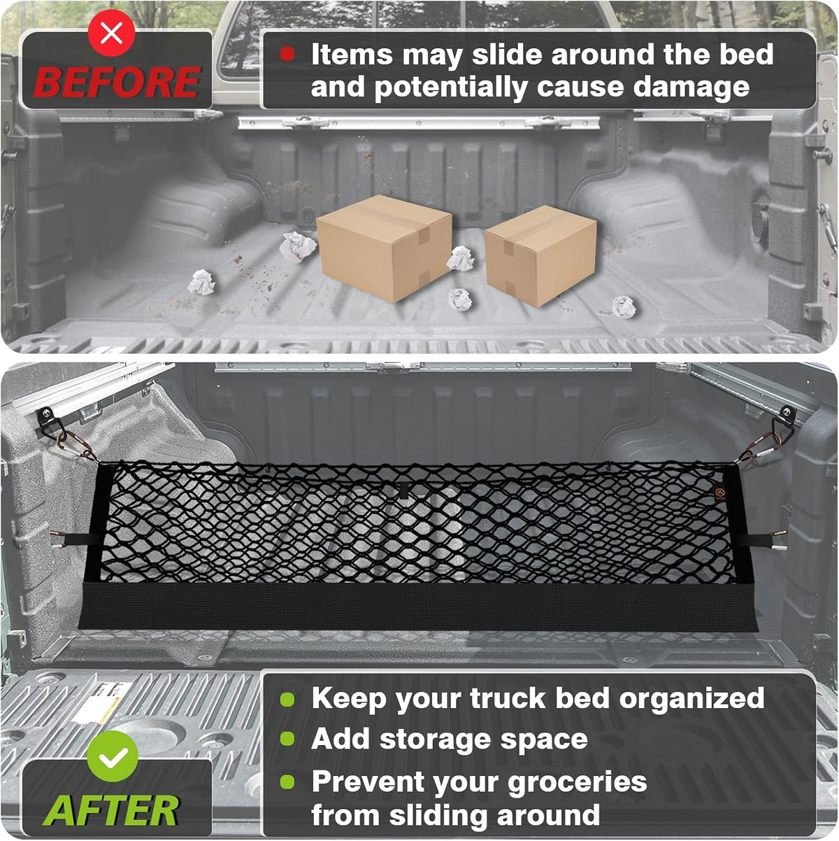 Muslogy Cargo Net for Nissan Frontier 2022-2025 2026 (Extra Support Frame)