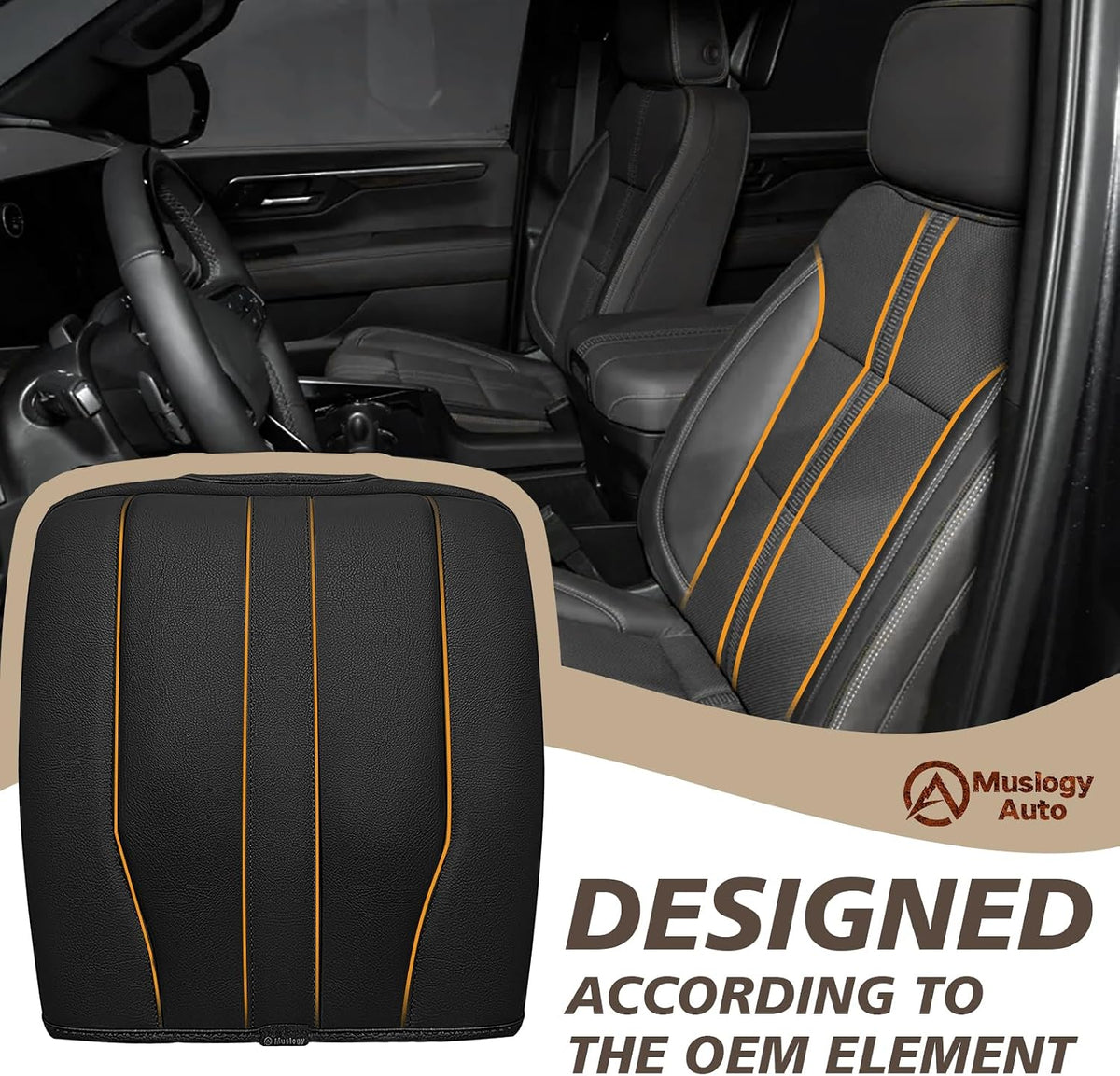 Muslogy Armrest Cover for Silverado Sierra 2019-2026, Extra Thick, Bucket