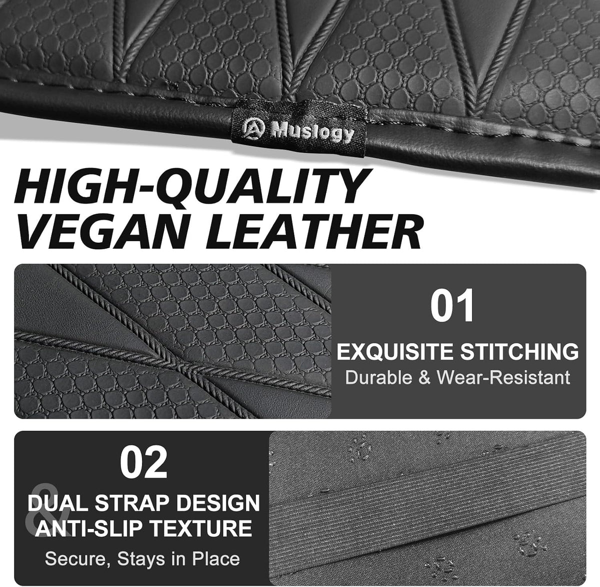 Muslogy Armrest Cover for Most Vehicle SUV Sedan, Regular Thick, w/Pockets