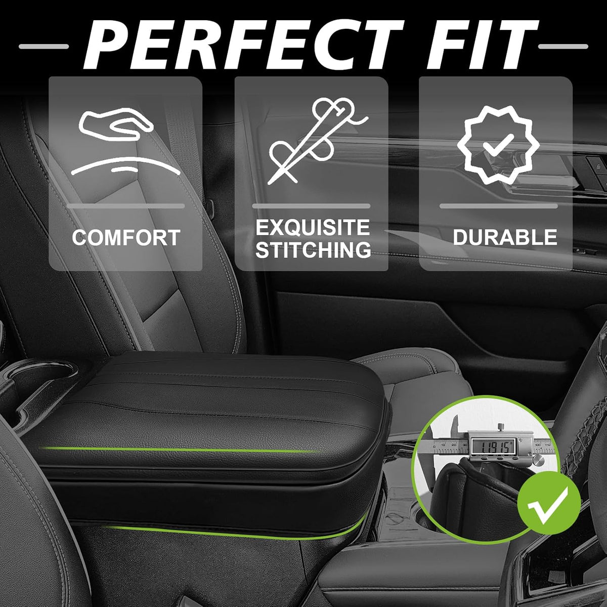 Muslogy Armrest Cover for Silverado Sierra 2019-2026, Extra Thick, Bucket