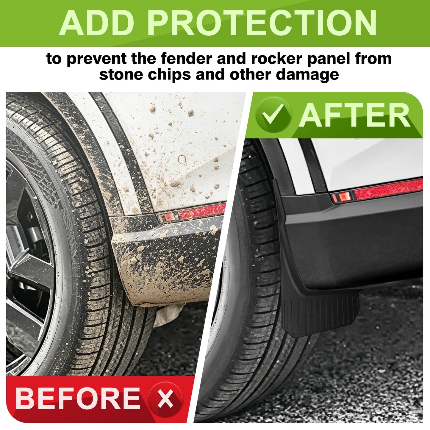 Muslogy Mud Flaps Splash Guards Compatible with Kia Telluride 2027 Accessories Front and Rear Mud Guards 4PCS No Drilling Fender Mudguards Kit with Hardware Accessories